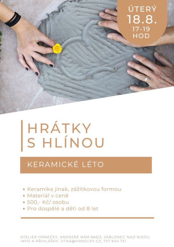 Keramické léto - Hrátky s hlínou - 18.8.2026